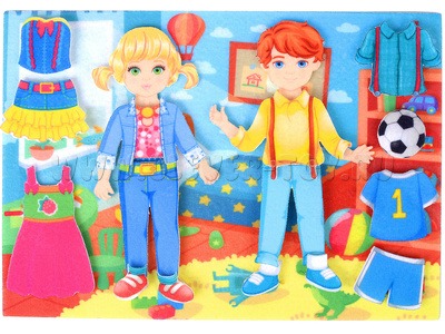 Одень девочку и мальчика с игровым полем (фетр) Одень девочку и мальчика с игровым полем (фетр)
