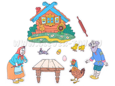 Набор магнитных карточек Курочка Ряба