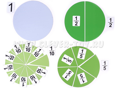 Набор магнитных карточек "Доли и дроби - 2" Набор магнитных карточек "Доли и дроби - 2"
