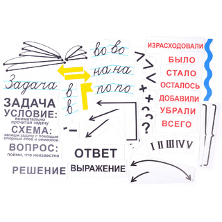 Набор магнитных карточек "Опорная схема к задачам"*